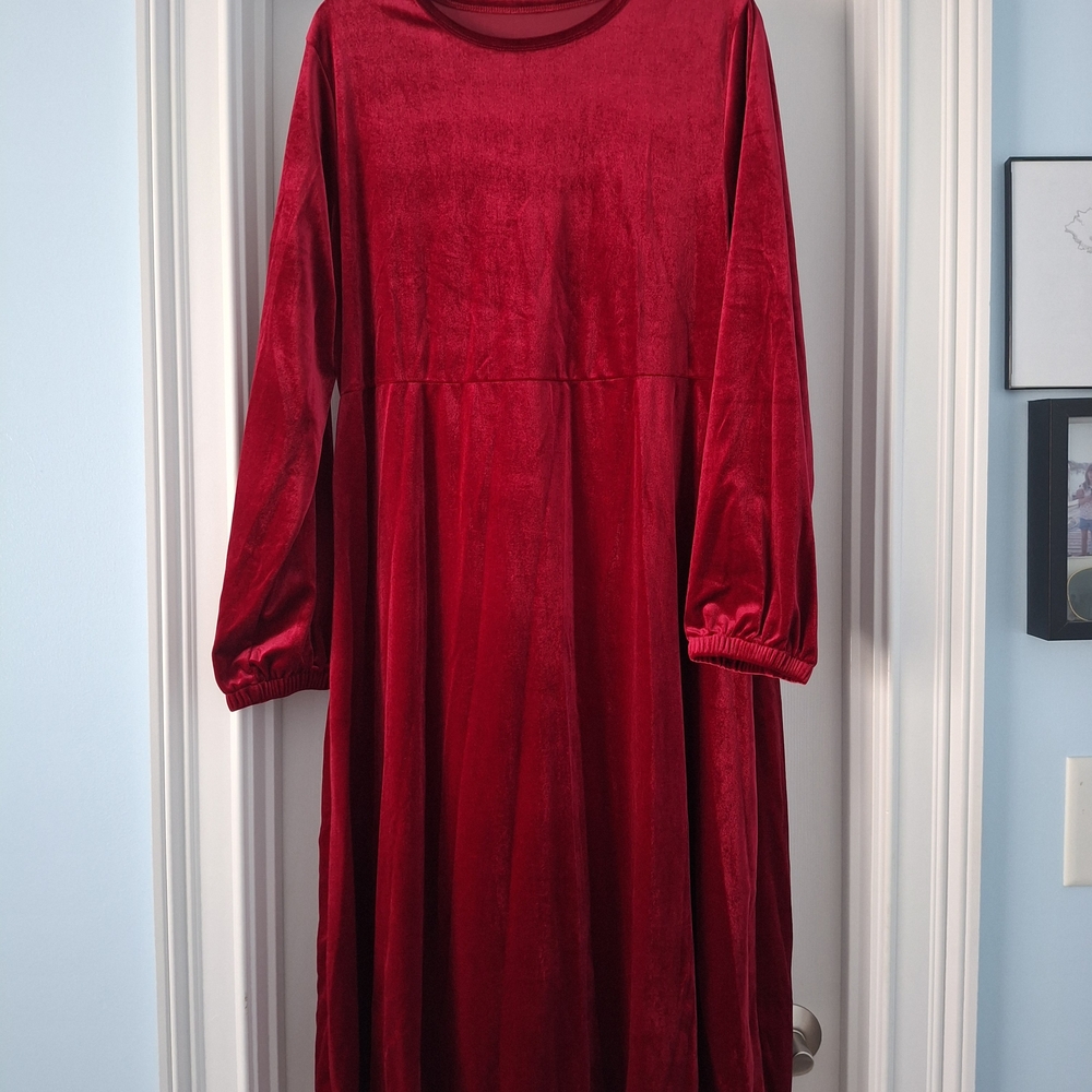 Elegant Red Velvet Kids Dress